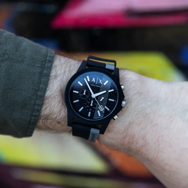 Męski chronograf AX1331 Armani Exchange z czarną kopertą – zdjęcie dodatkowe 1