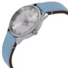 Zegarek damski Gucci G-Timeless YA1265039 srebrna tarcza i niebieski skórzany pasek zdjęcie 3 widok z boku