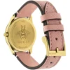 Zegarek damski Gucci G-Timeless YA1265041 złota tarcza i różowy skórzany pasek zdjęcie 2 widok koperty i zapięcia