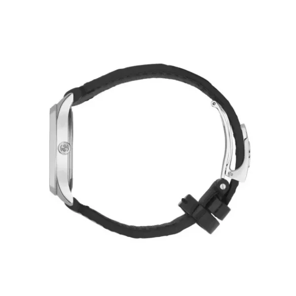 Zegarek damski Gucci G-Timeless Multibee YA1265055 czarna tarcza z onyksu i złote pszczoły zdjęcie 3 widok z boku
